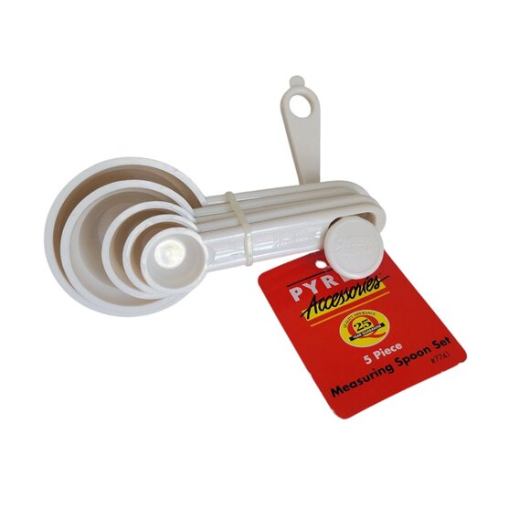 Pyrex Accessories Measuring Spoons Set of 5 # 7741 New Old Stock with Tag - Picture 1 of 5